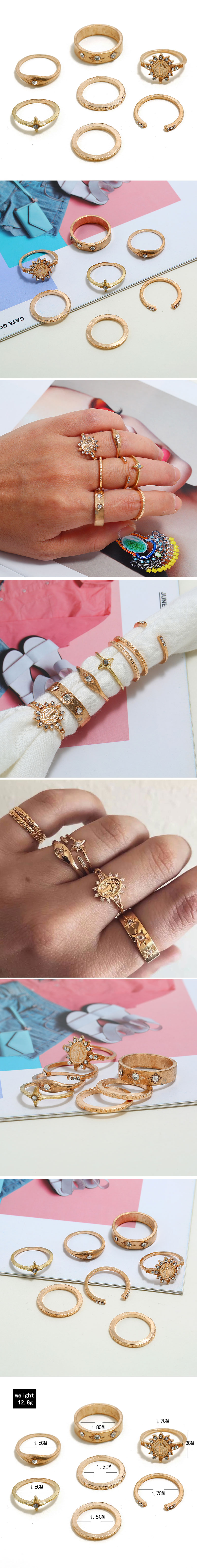 European And American Trend Wild Simple Multi-piece Combination Ring display picture 1