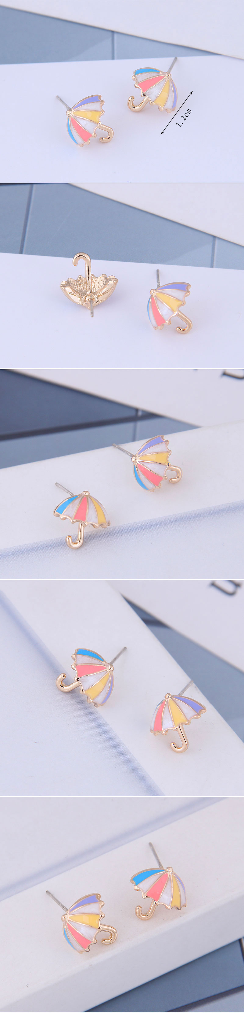 925 Silver Needle Delicate Korean Fashion Sweet Ol Umbrella Earrings display picture 1