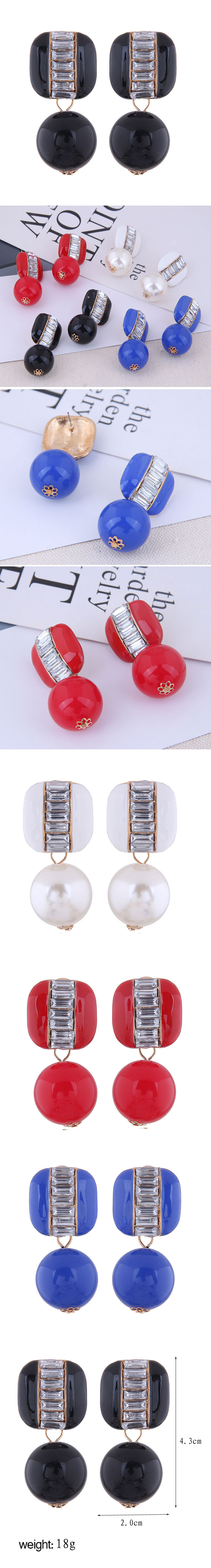 Fashion Jewelry Wholesale Metal Contrast Color Wild Pearl Simple Earrings display picture 1
