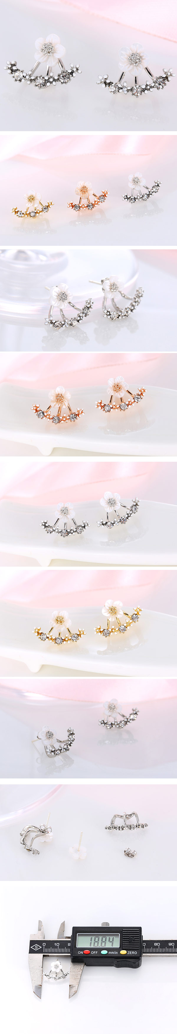 Delicate Korean Fashion Sweet Zircon Earrings display picture 1