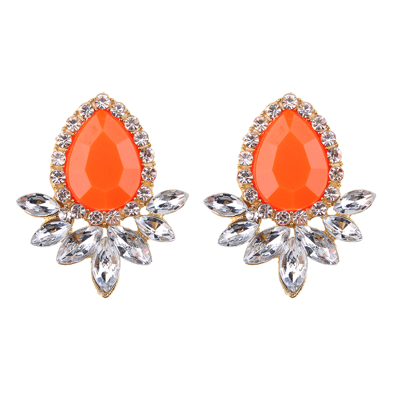 Resin Drop Earrings Creative Jewelry Accessories Alloy Diamond Earrings display picture 4