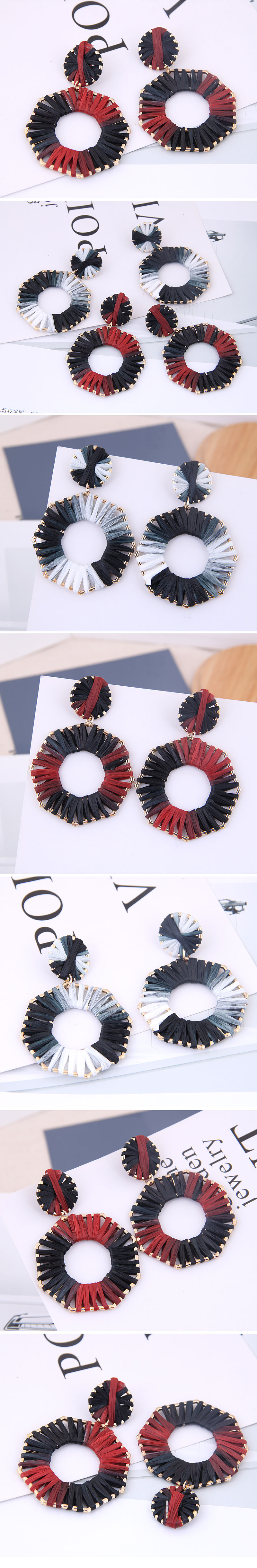 European And American Trend Metal Braided Simple Geometric Geometry Exaggerated Earrings display picture 1