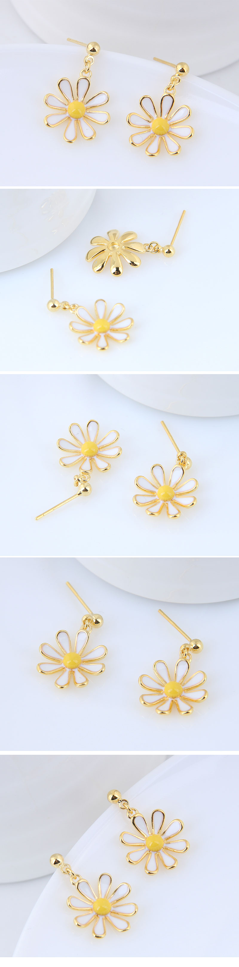 Korean Fashion Sweet Chrysanthemum Earrings display picture 1
