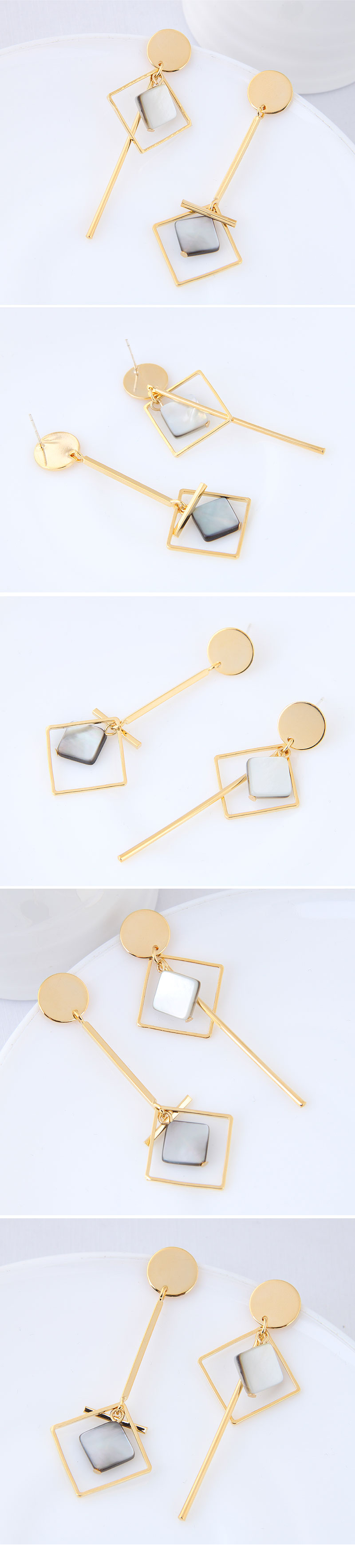 Delicate Korean Fashion Sweet Zirconium Asymmetric Stud Earrings display picture 1