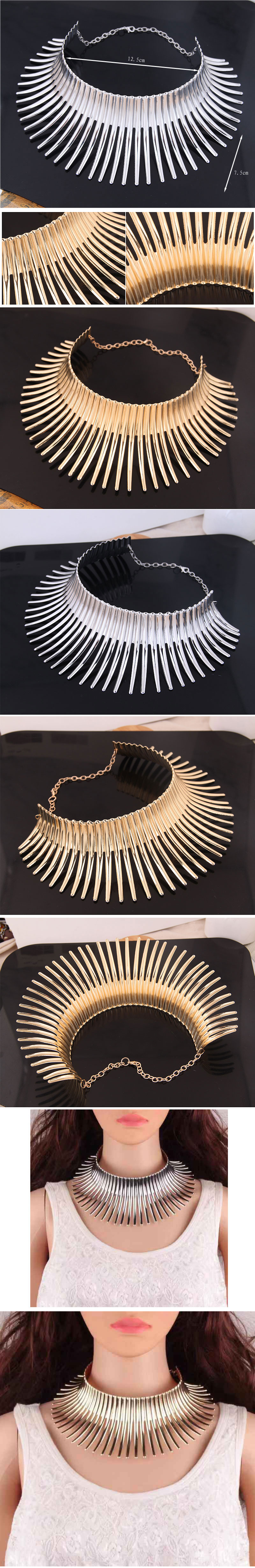European And American Fashion Metal Crazy Battle Hedgehog Modeling Personality Exaggerated Collar Necklace display picture 1