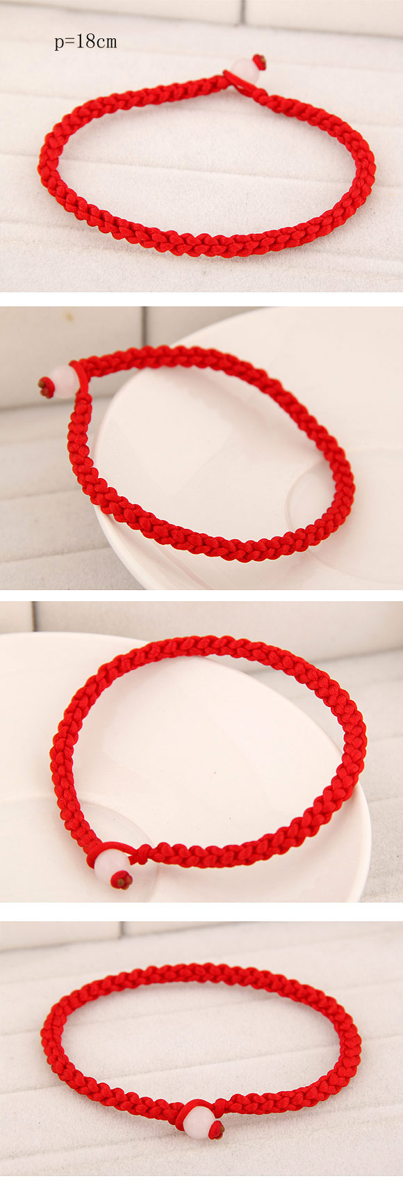 Korean Fashion Lucky Red Rope Bracelet display picture 1
