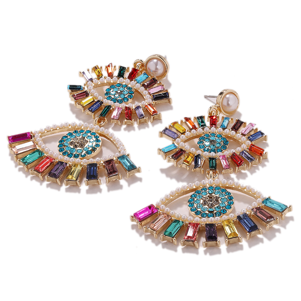 Alloy Diamond Eye Earrings Bohemia New Fashion Earrings Accessories Jewelry display picture 4