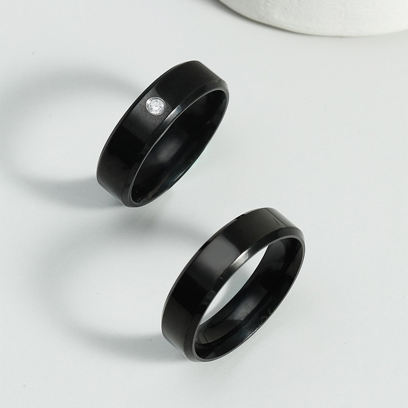 Fashion Fashion Jewelry Swimming Black Stainless Steel Ring display picture 2