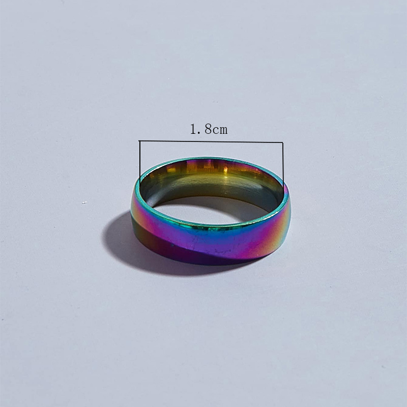 Fashion Popular Ornament Glossy Stainless Steel Colorful Ring display picture 3