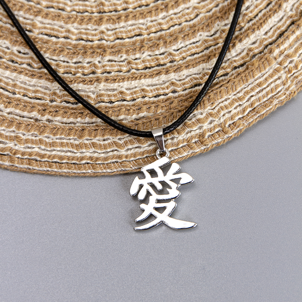 304 Stainless Steel Cartoon Style Japanese Style Letter Necklace display picture 1