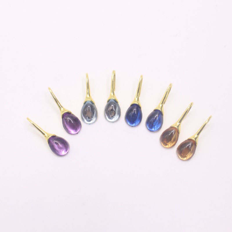 Cross-border Hot Sale New Four-color Inlaid Cat's Eye Earrings European And American Fashion Holiday Gift Water Drop Earrings display picture 1