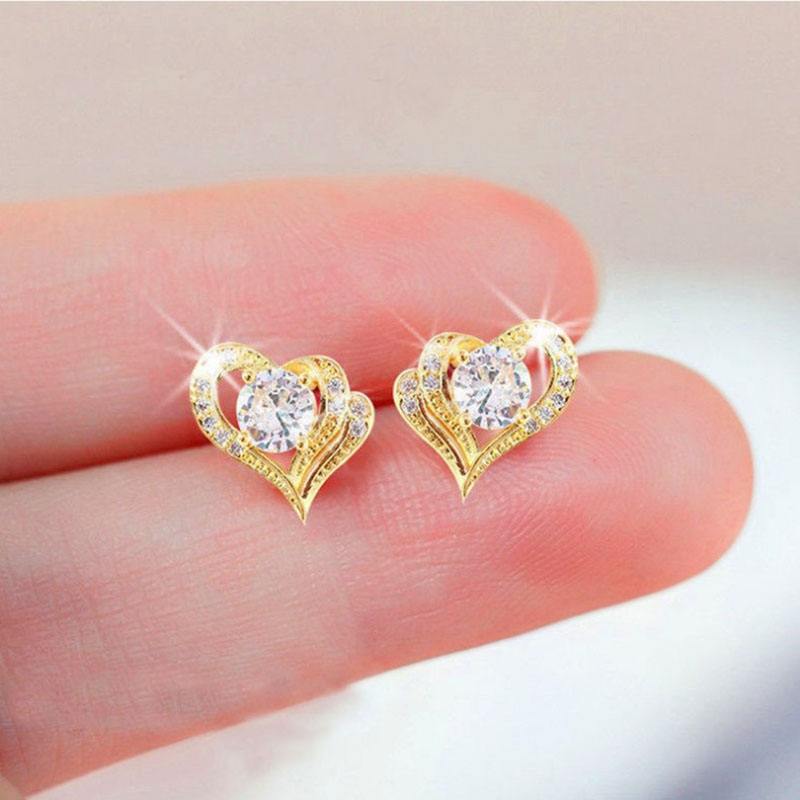 Zircon Simple Graceful European And American Geometric Square Earrings Stud Earrings For Women Ear Rings Factory In Stock Wholesale display picture 4