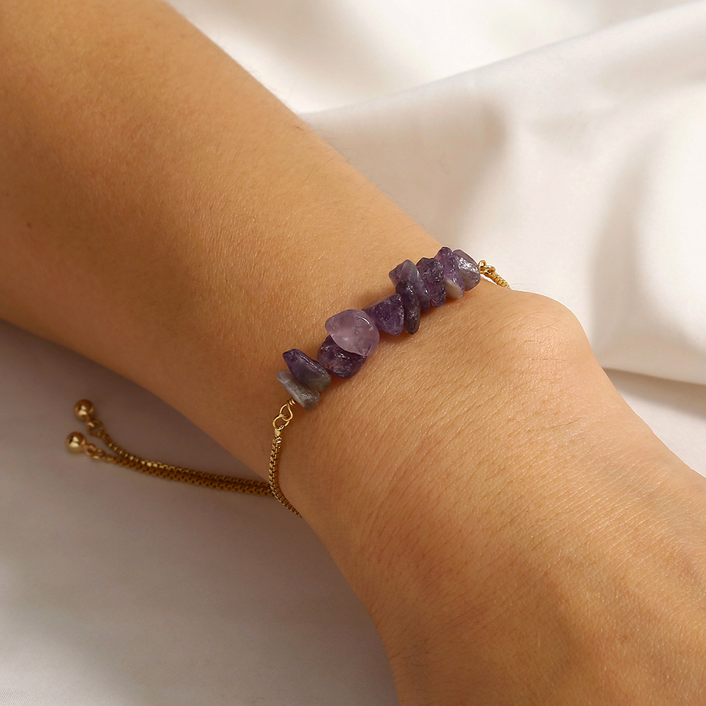 Fashion New Jewelry Purple Natural Stone Element Venice Bracelet display picture 5