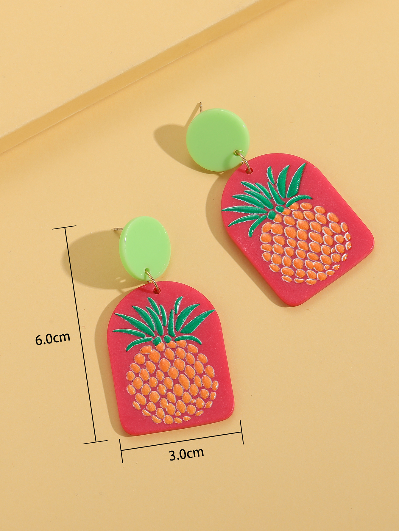 Nuevos Pendientes De Resina De Joyería Geométrica De Fruta De Piña Acrílica display picture 1