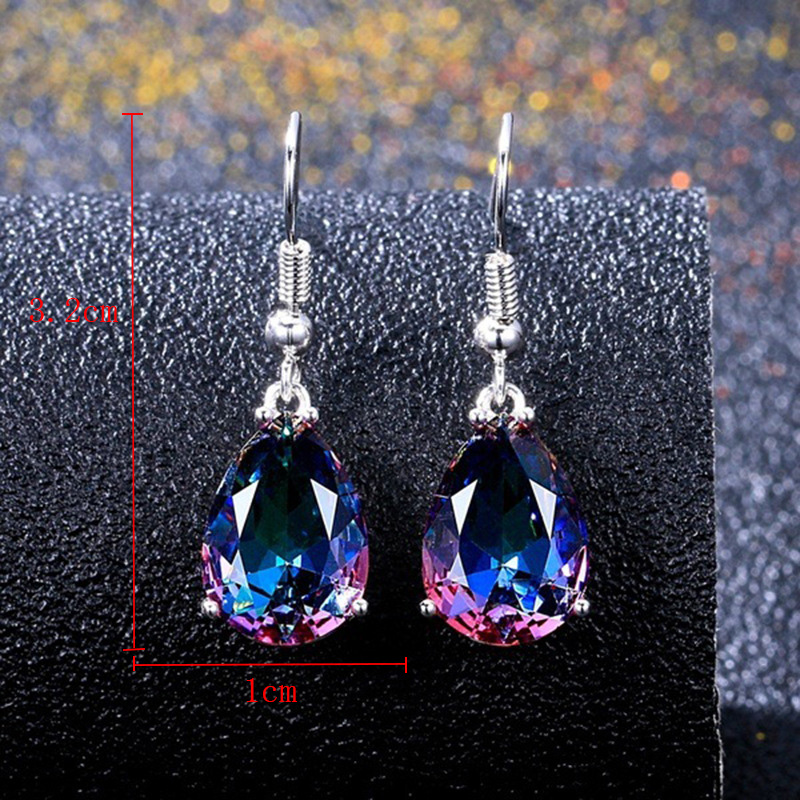 Fashion Pop Color Crystal Water Drop Earrings display picture 1