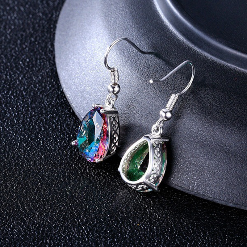 Fashion Pop Color Crystal Water Drop Earrings display picture 4