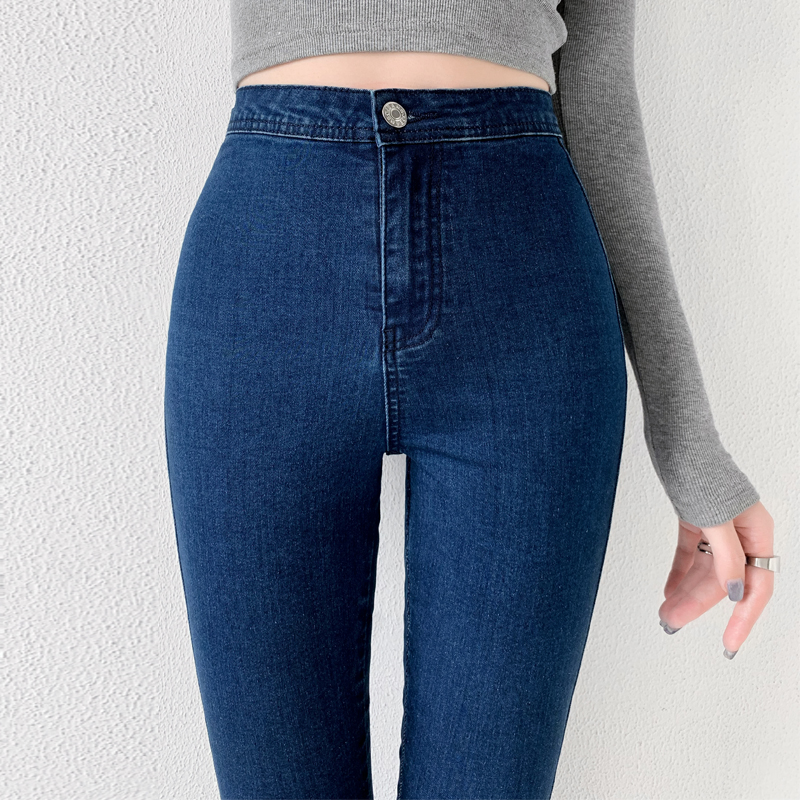 2022 Nueva Europea Y Americana Retro Slim Fit Y Bolso Elástico Fino Cadera Skinny Jeans Suaves Ropa De Mujer display picture 2