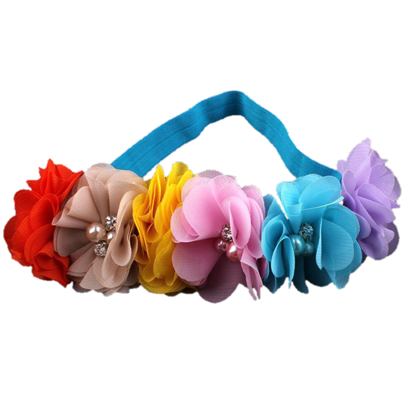 Children's Colorful Pearl Flower Elastic Multicolor Headdress display picture 2