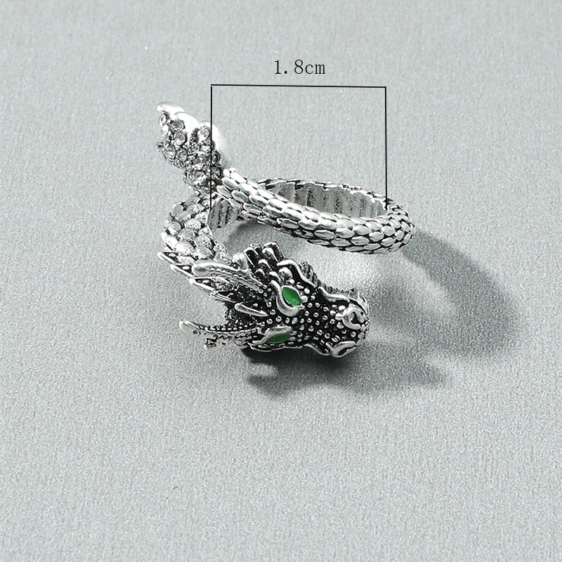 Elegant Glam Classical Dragon Alloy Plating Rhinestones Easter Valentine's Day Back To School Unisex Rings display picture 3