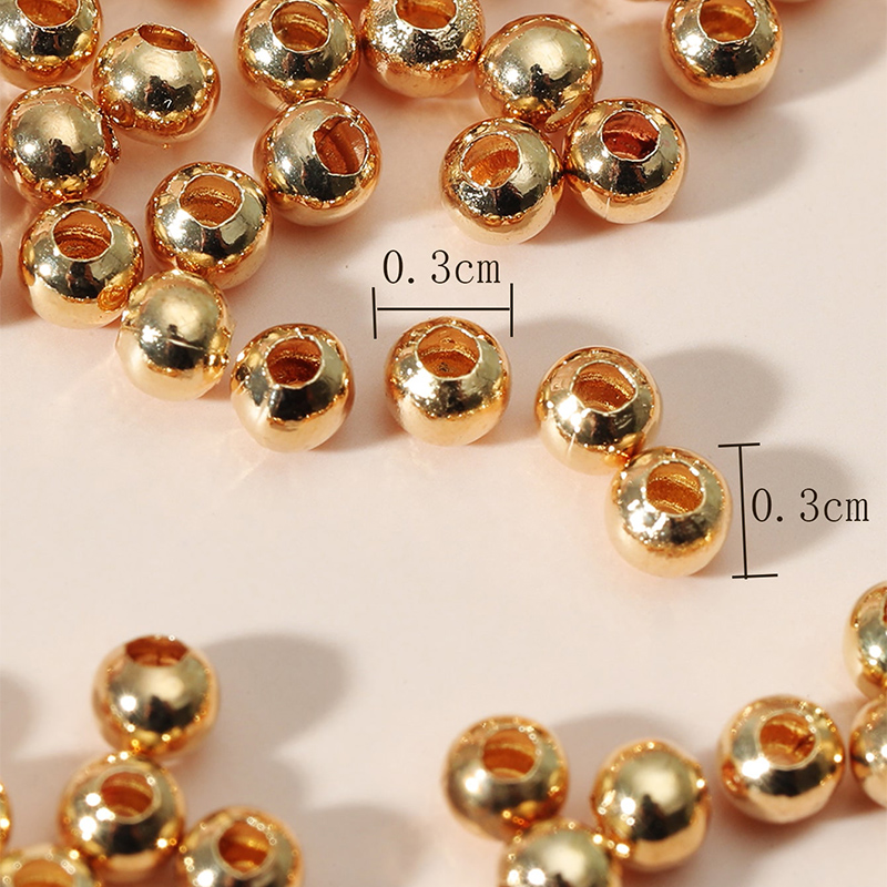 Mode Beliebte Ornament Grund Zubehör Metall Perlen 1 Packung (100 Pcs) display picture 2