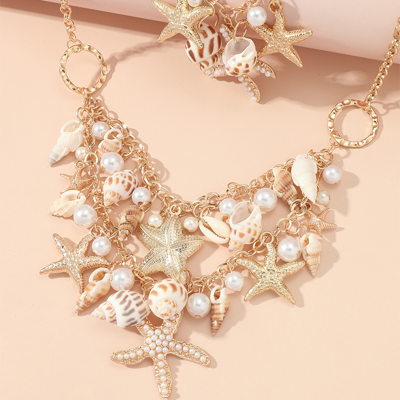Fashion Popular Beach Ornament Conch Starfish Shell Necklace, Bracelet Set display picture 3