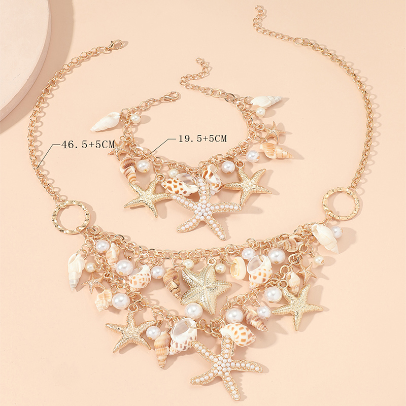 Fashion Popular Beach Ornament Conch Starfish Shell Necklace, Bracelet Set display picture 4