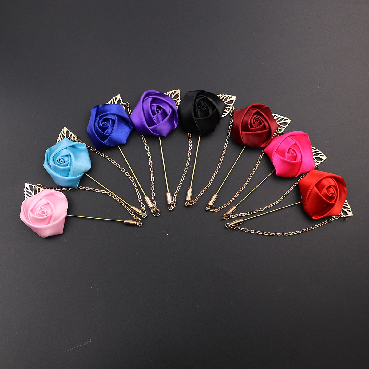 Fashion Rose Shaped Alloy Cloth Colorful Corsage display picture 3