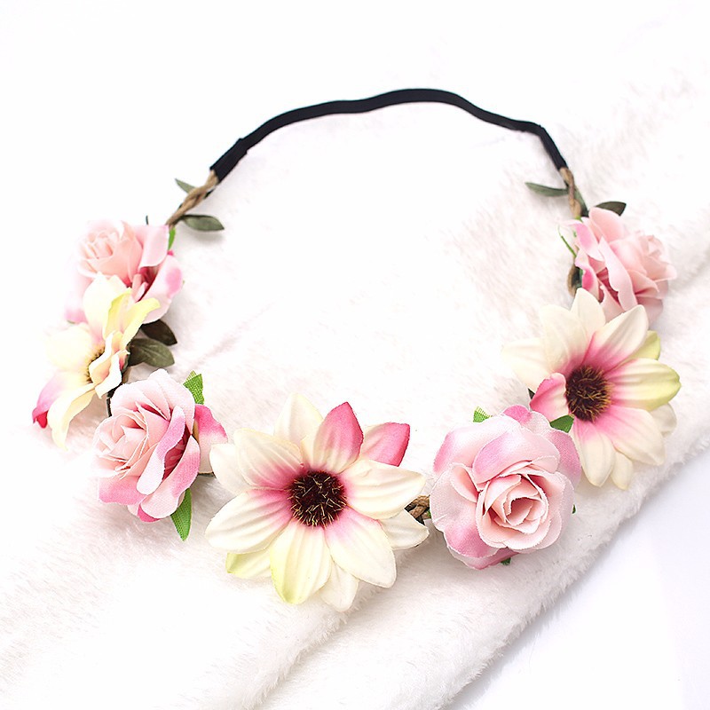 Artificial Rose Sunflower Hair Band display picture 2
