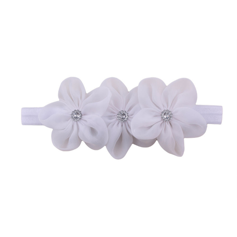 Fashion Three Small Flowers Shaped Solid Color Baby Hair Band display picture 2