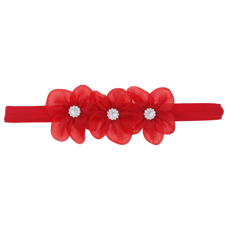 Fashion Three Small Flowers Shaped Solid Color Baby Hair Band display picture 3