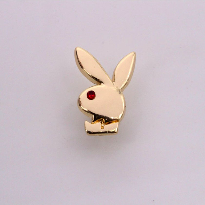 European And American Hot Fashion Personality Rhinestone Rabbit Head Brooch Collar Button Corsage Wholesale display picture 1