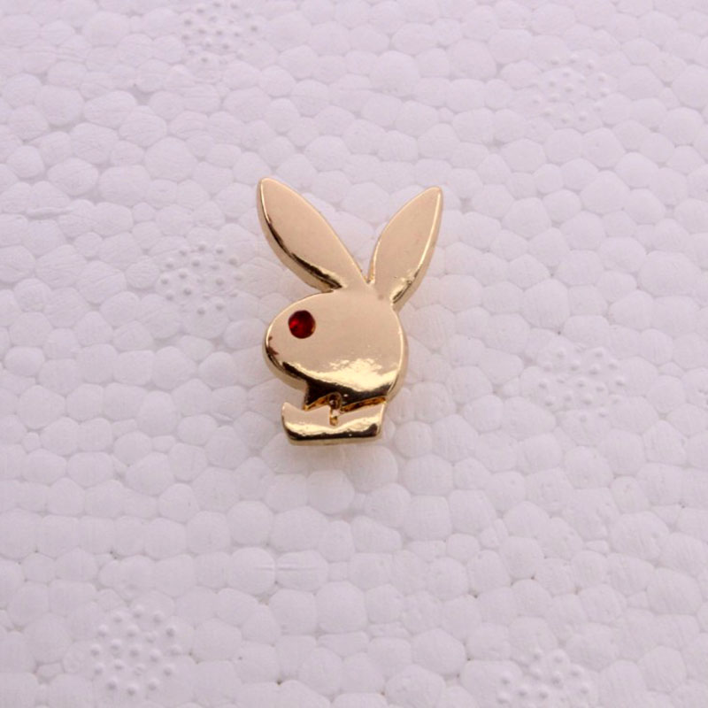 European And American Hot Fashion Personality Rhinestone Rabbit Head Brooch Collar Button Corsage Wholesale display picture 2