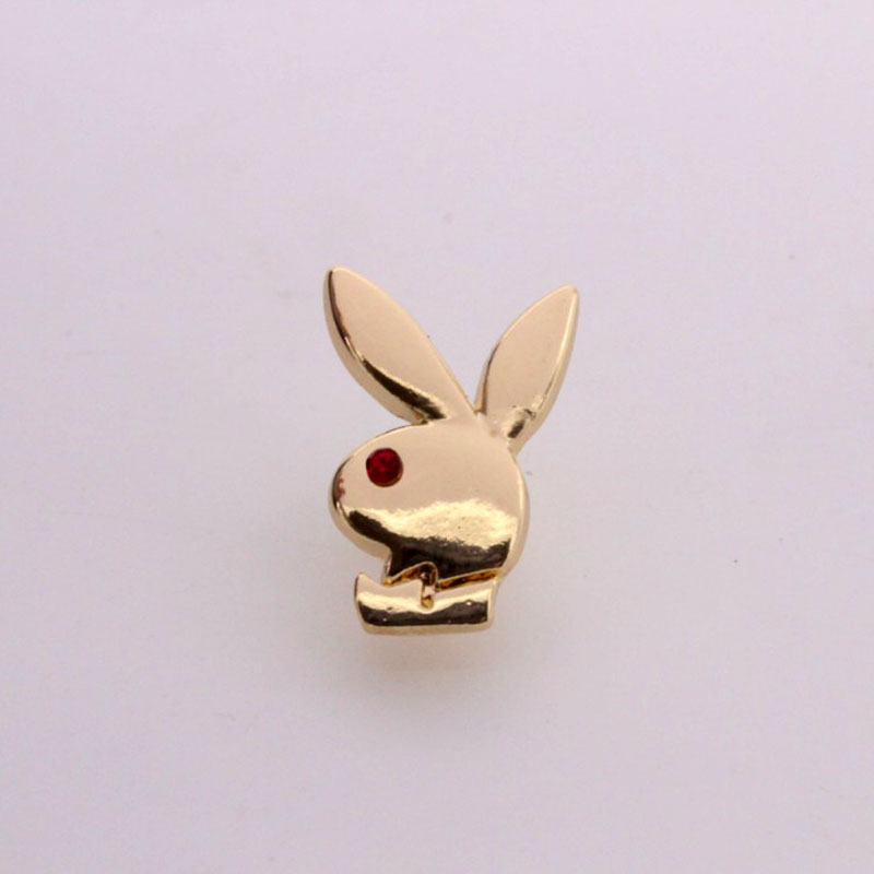 European And American Hot Fashion Personality Rhinestone Rabbit Head Brooch Collar Button Corsage Wholesale display picture 3