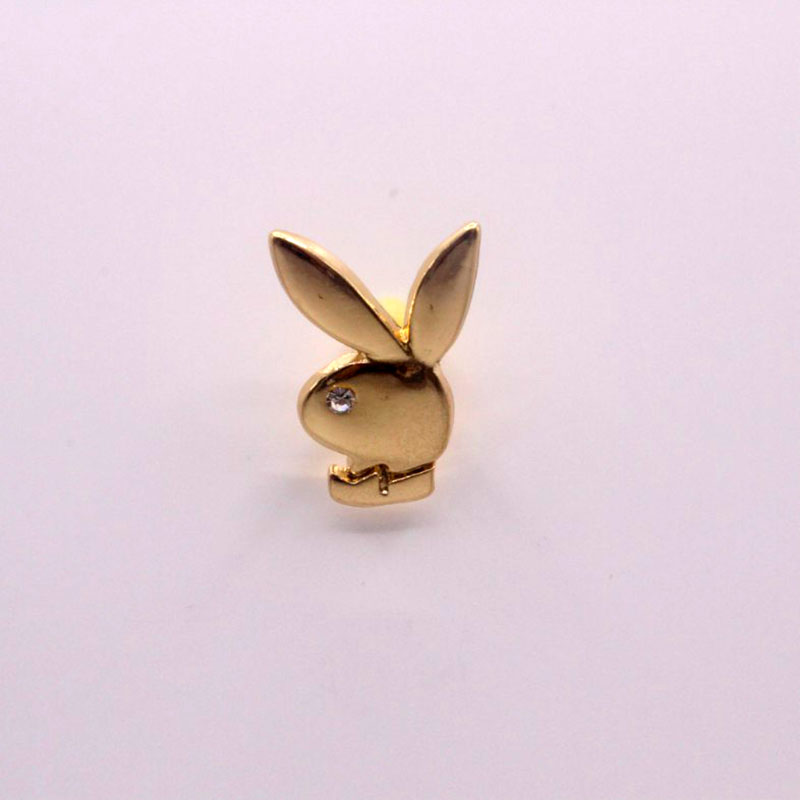 European And American Hot Fashion Personality Rhinestone Rabbit Head Brooch Collar Button Corsage Wholesale display picture 4