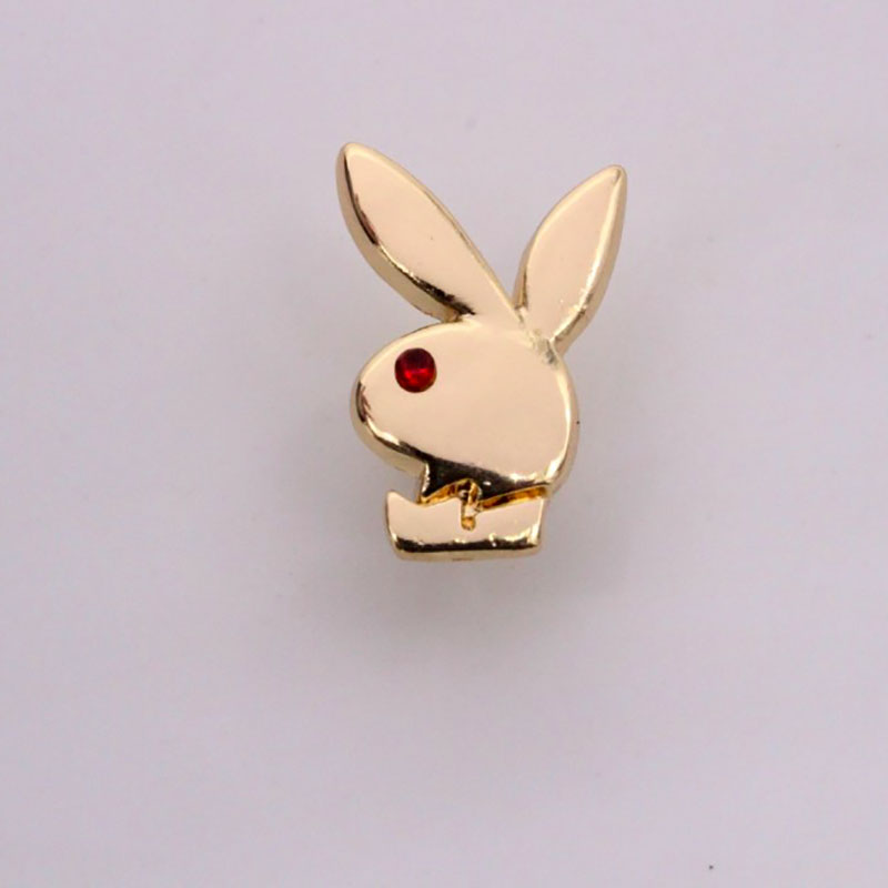 European And American Hot Fashion Personality Rhinestone Rabbit Head Brooch Collar Button Corsage Wholesale display picture 5
