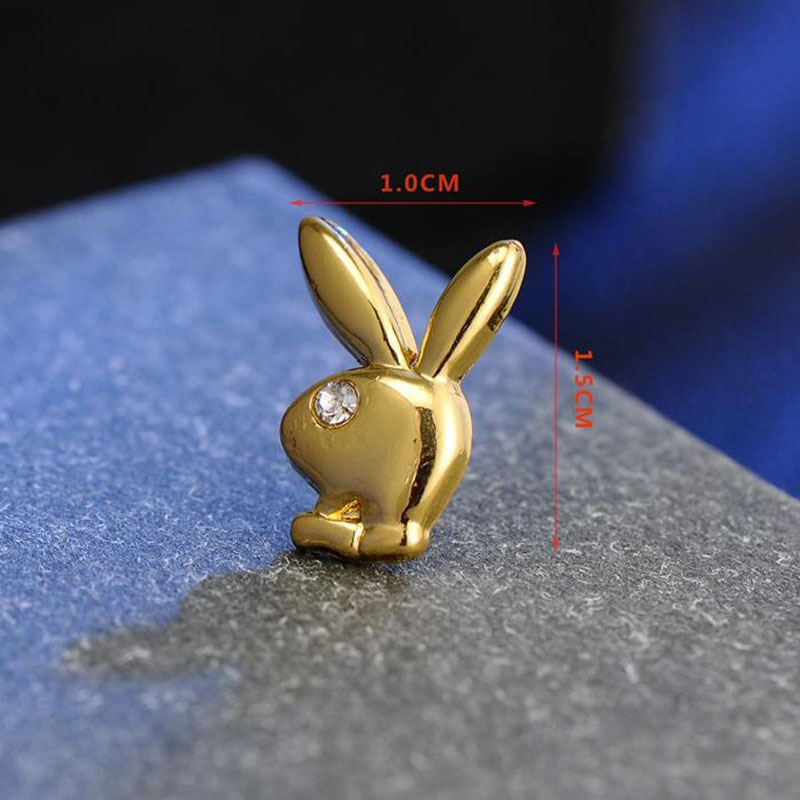 European And American Hot Fashion Personality Rhinestone Rabbit Head Brooch Collar Button Corsage Wholesale display picture 5