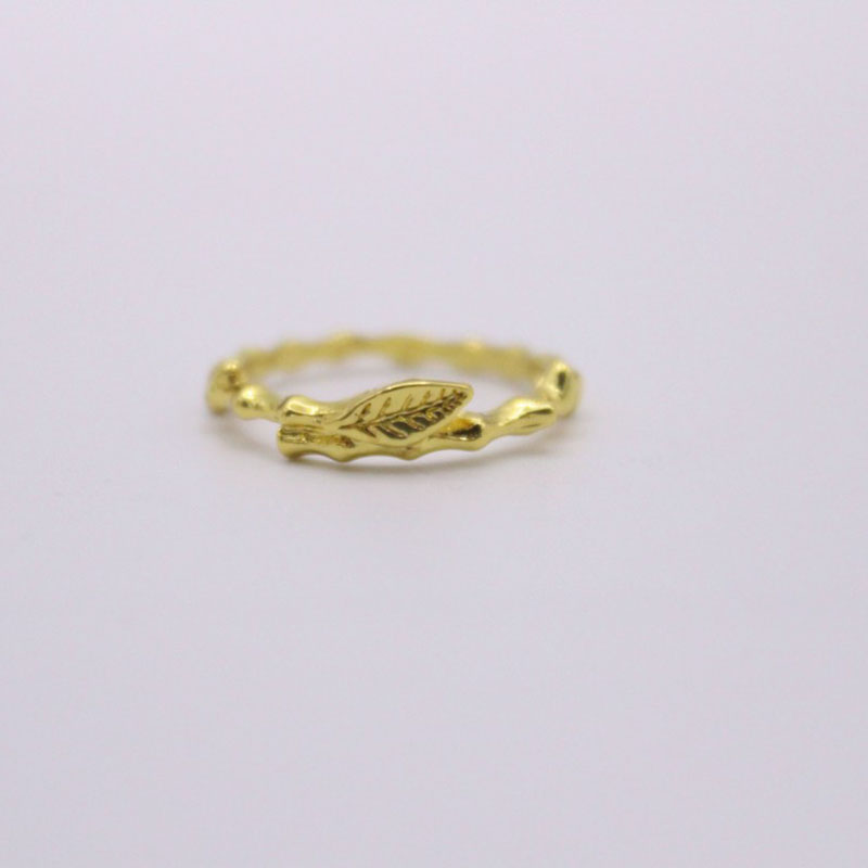Korean  Hot Creative Style Leaf Shape Ring European And American Women's Fashion 18k Gold Ring Ornament Wholesale display picture 1