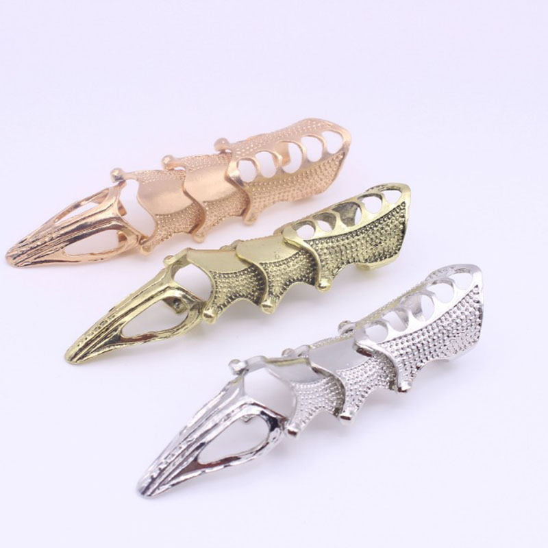 European And American Foreign Trade Fashion Exaggerated Ring Hot Sale At  Popular Punk Nail Multi-joint Opening Ring Ring display picture 1