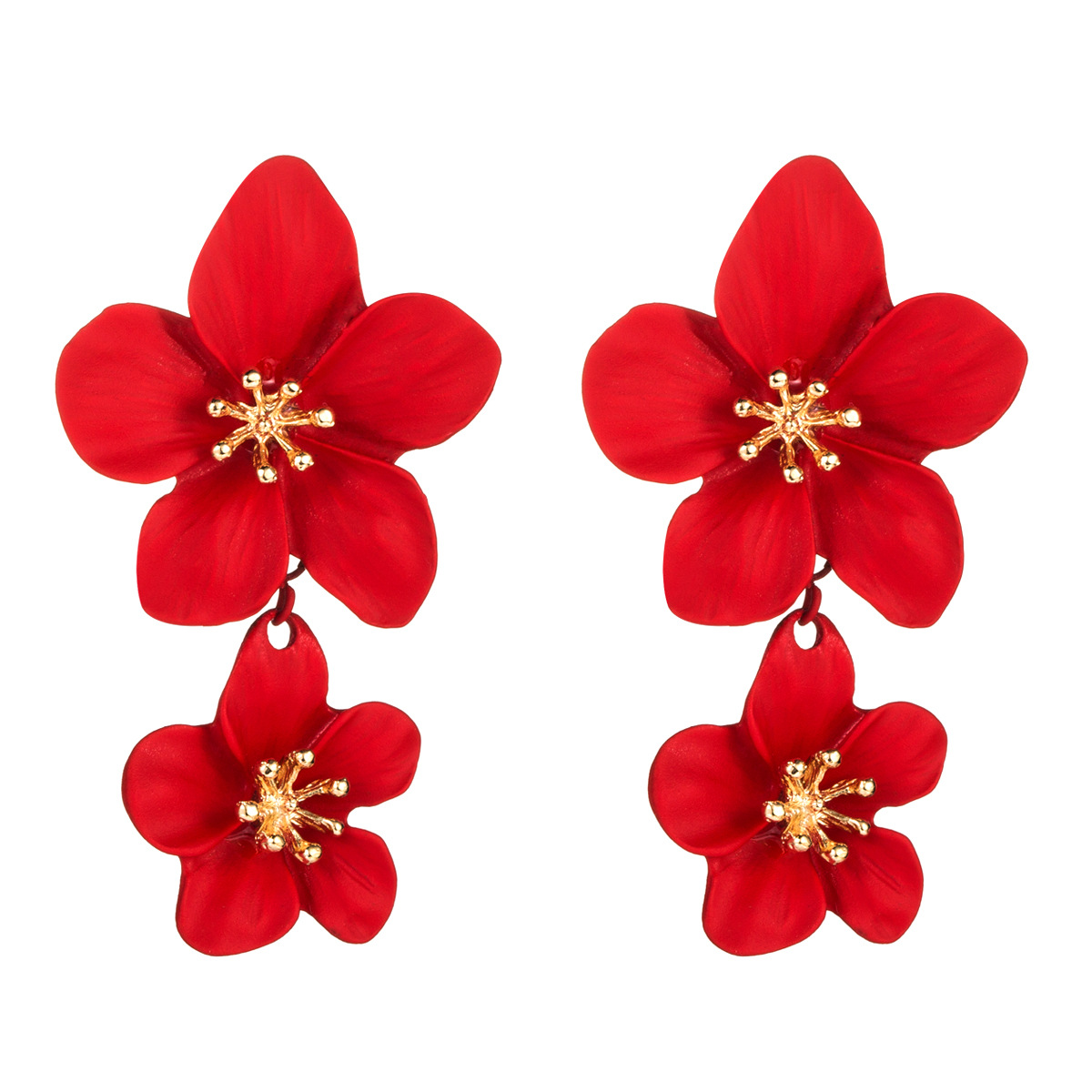 Fashion Flower Stoving Varnish Alloy Drop Earrings display picture 2