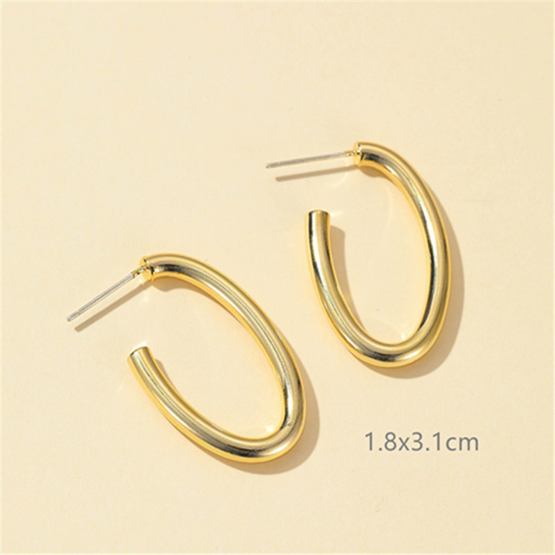 Light Luxury Ins Commuter 925 Silver Pin Earrings 2022 Copper Plated Real Gold New Simple Earrings display picture 4