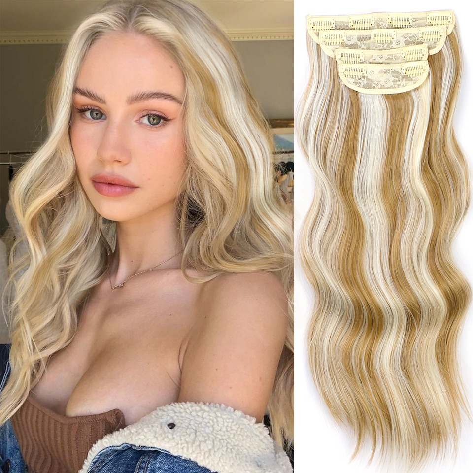 Synthetic Wig Long Curly Wig Female Hair Wig Set Four-piece Set Hairpiece Clip Chemical Fiber Hair Extension display picture 4
