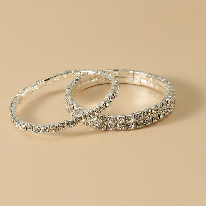 Claw Chain Diamond-embedded Fashion Stretch Rhinestone Two-piece Set Bracelet display picture 2