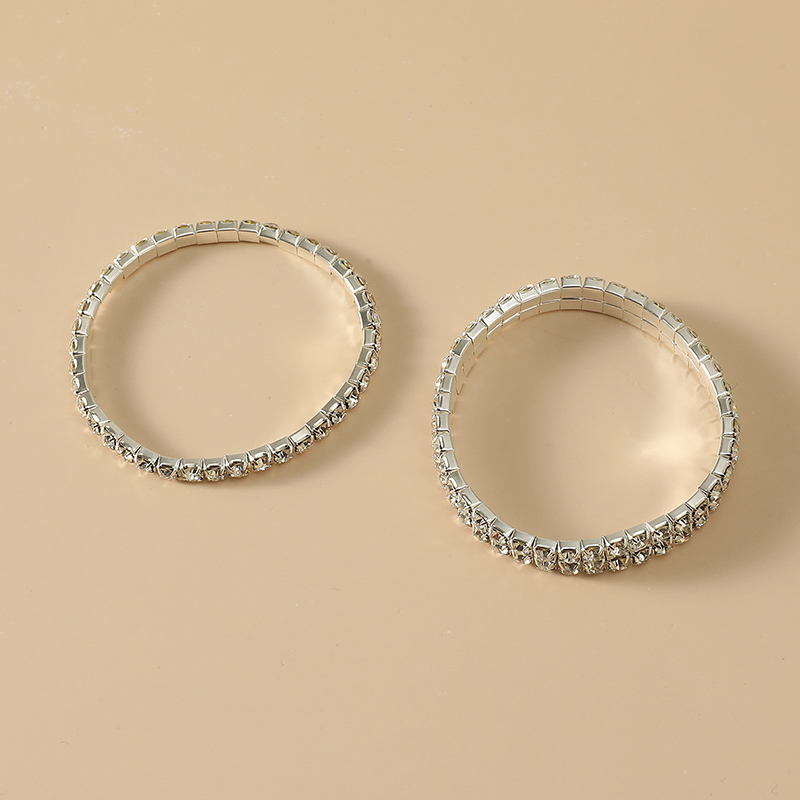 Claw Chain Diamond-embedded Fashion Stretch Rhinestone Two-piece Set Bracelet display picture 3