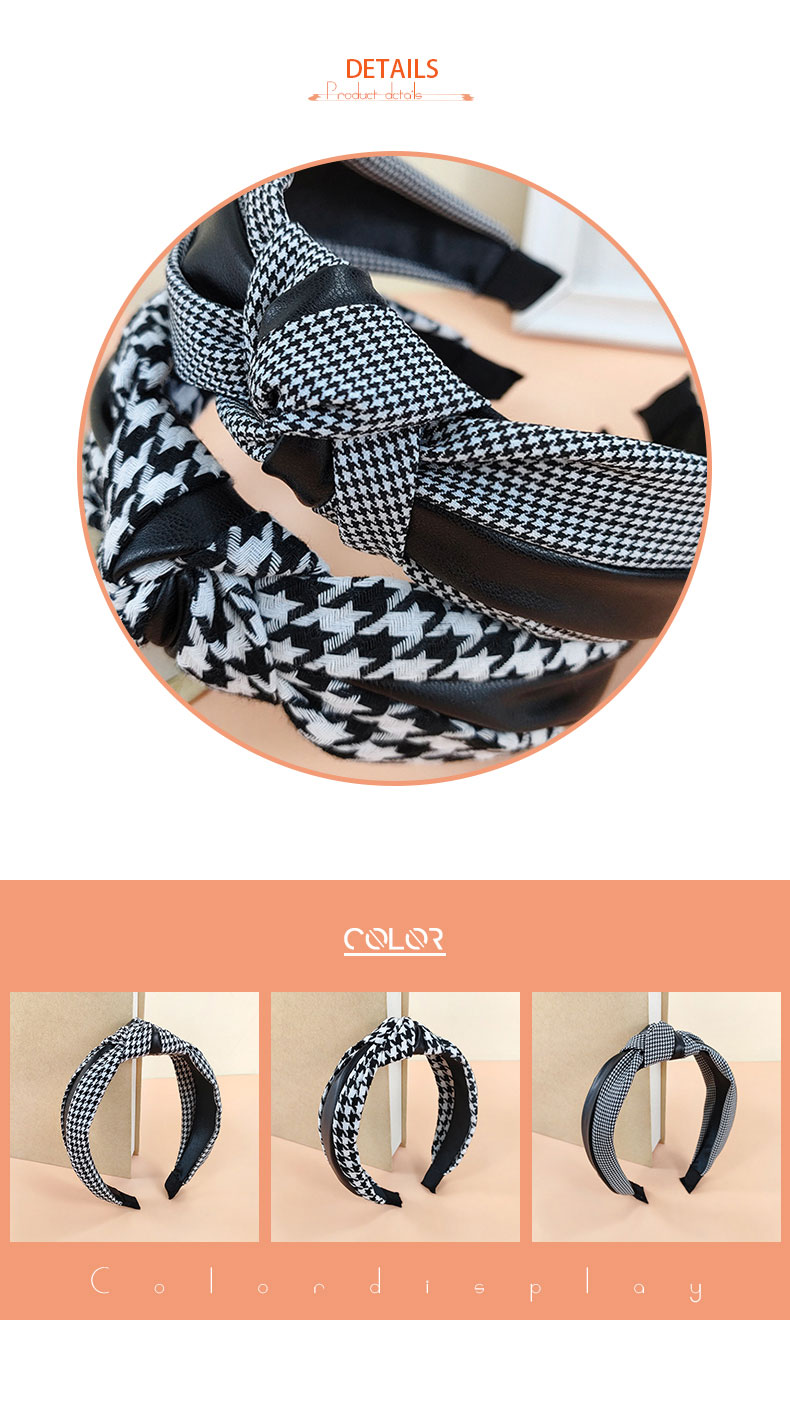 Women's Classic Style Houndstooth Cloth Printing Hair Band display picture 2