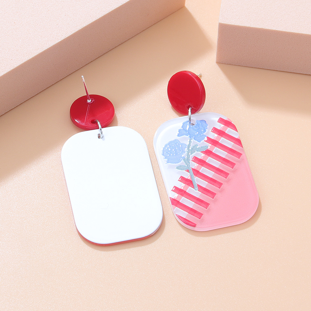 Fashion New Contrast Color Three-dimensional Embossed Bear Rabbit Sweet Cute Cartoon Acrylic Earrings display picture 4