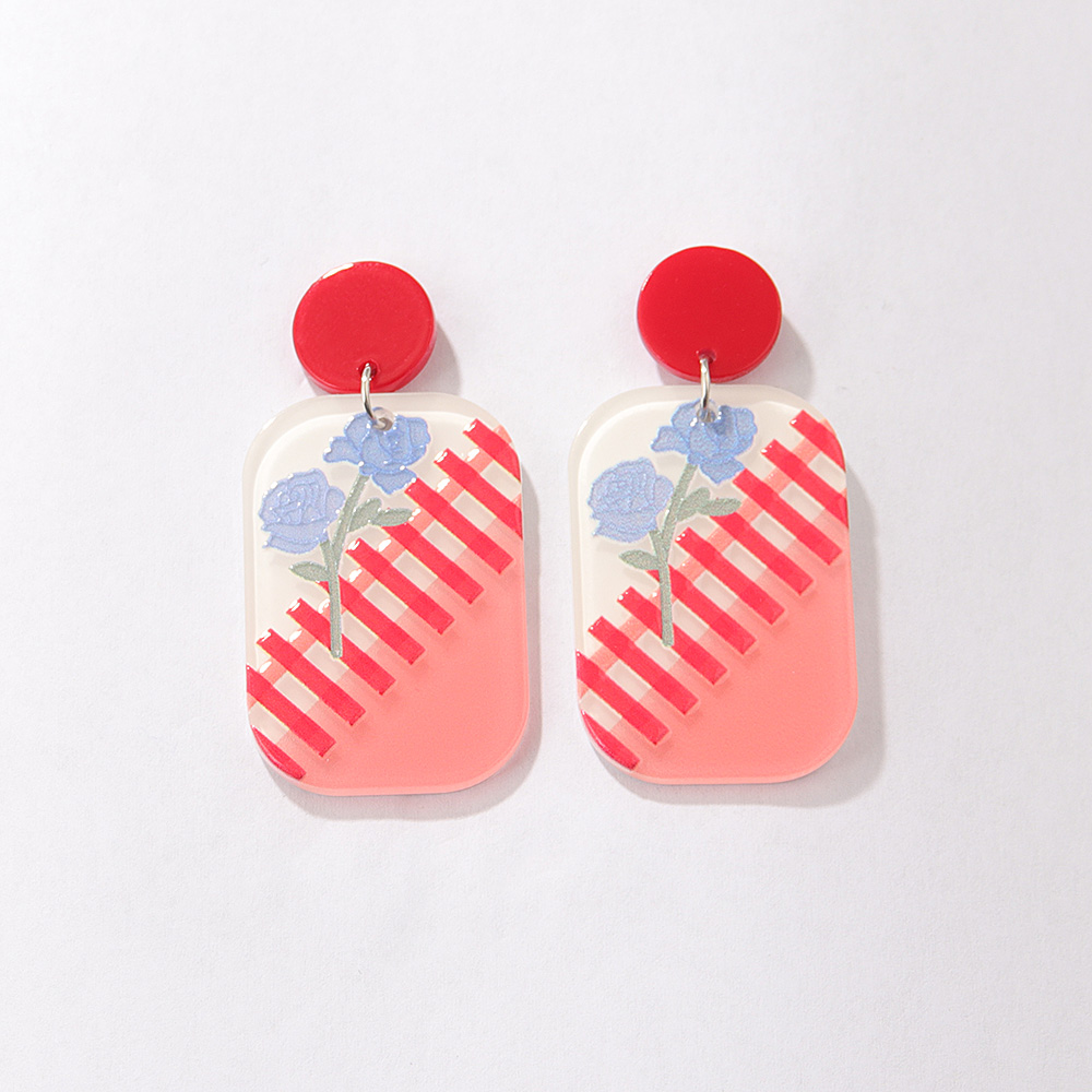 Fashion New Contrast Color Three-dimensional Embossed Bear Rabbit Sweet Cute Cartoon Acrylic Earrings display picture 10