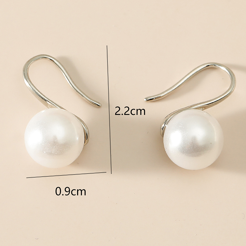 Einfache Mode Perle Ohr Haken Kupfer Perle-legierung Ohrringe display picture 6