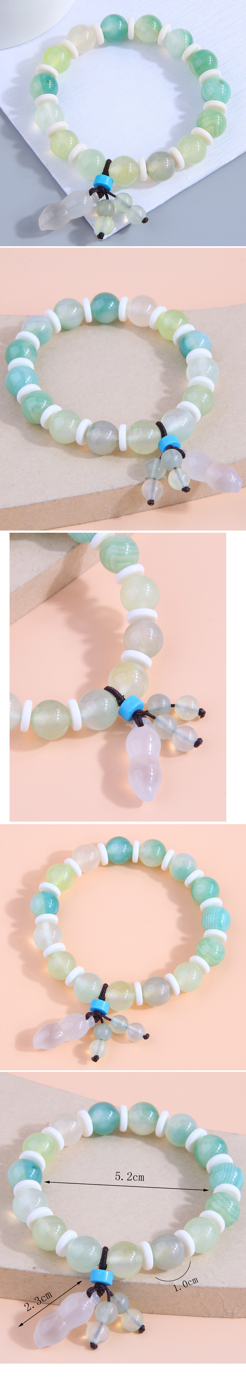 Fashion Jade Beads Stone Solid Color Female Bracelet display picture 1