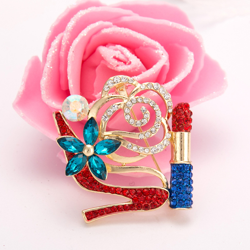 New Fashion Spring High Heels Diy Brooch Lipstick Scarf Buckle Ornament Wholesale display picture 1