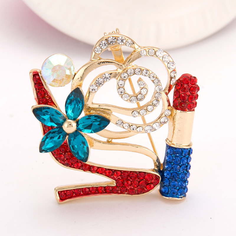 New Fashion Spring High Heels Diy Brooch Lipstick Scarf Buckle Ornament Wholesale display picture 2